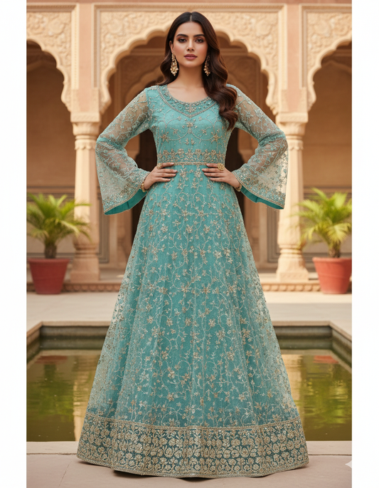 3PC Maxi Net Dupta Chamki Trouser