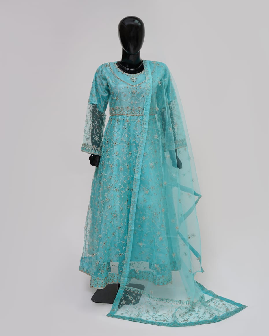 3PC Maxi Net Dupta Chamki Trouser