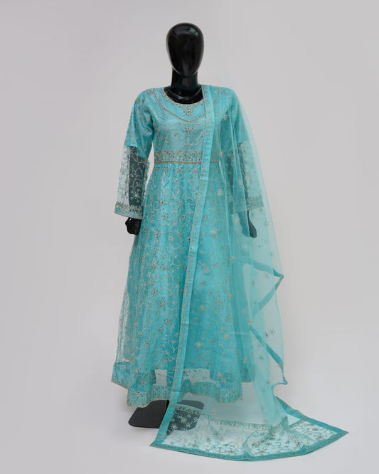 3PC Maxi Net Dupta Chamki Trouser