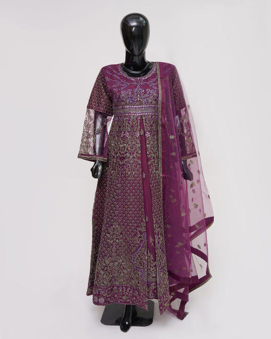 3PC Maxi Net Dupta Chamki Trouser