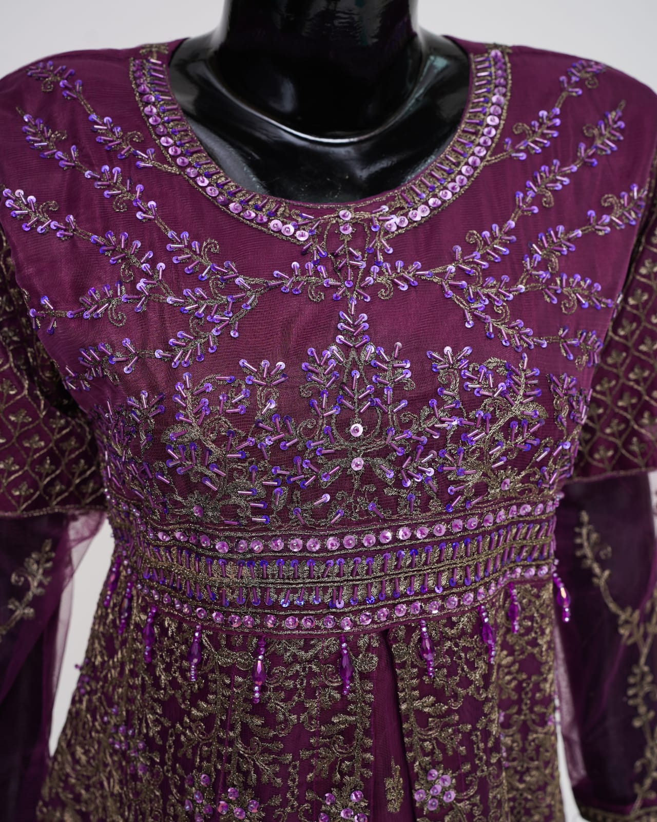 3PC Maxi Net Dupta Chamki Trouser