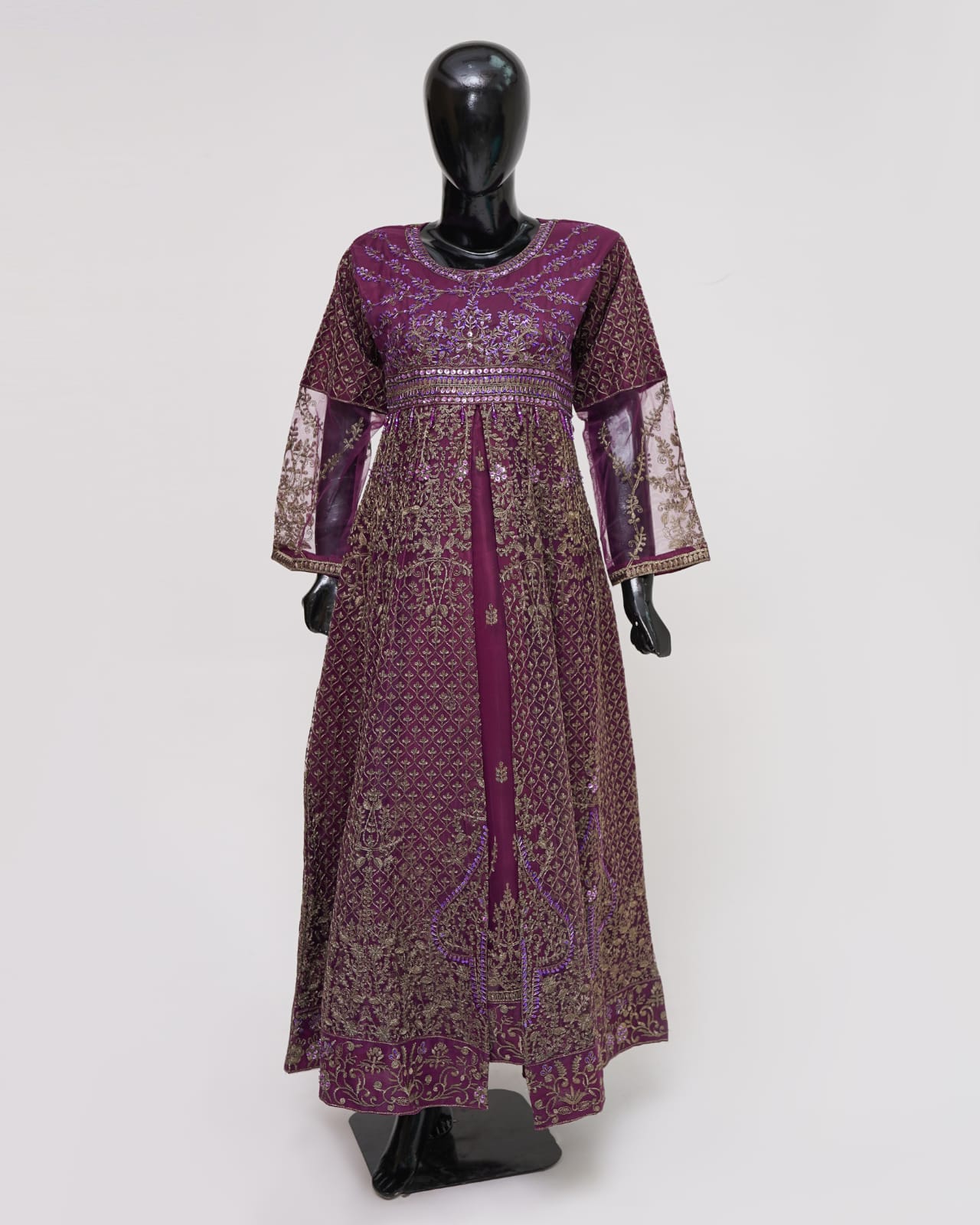 3PC Maxi Net Dupta Chamki Trouser