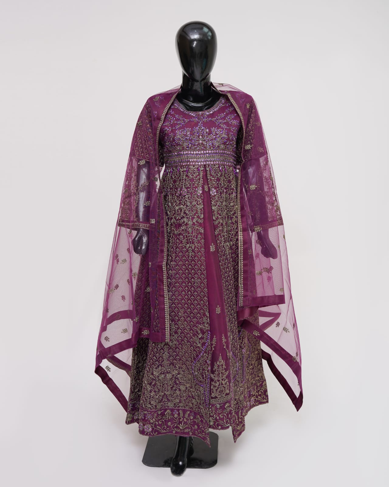 3PC Maxi Net Dupta Chamki Trouser