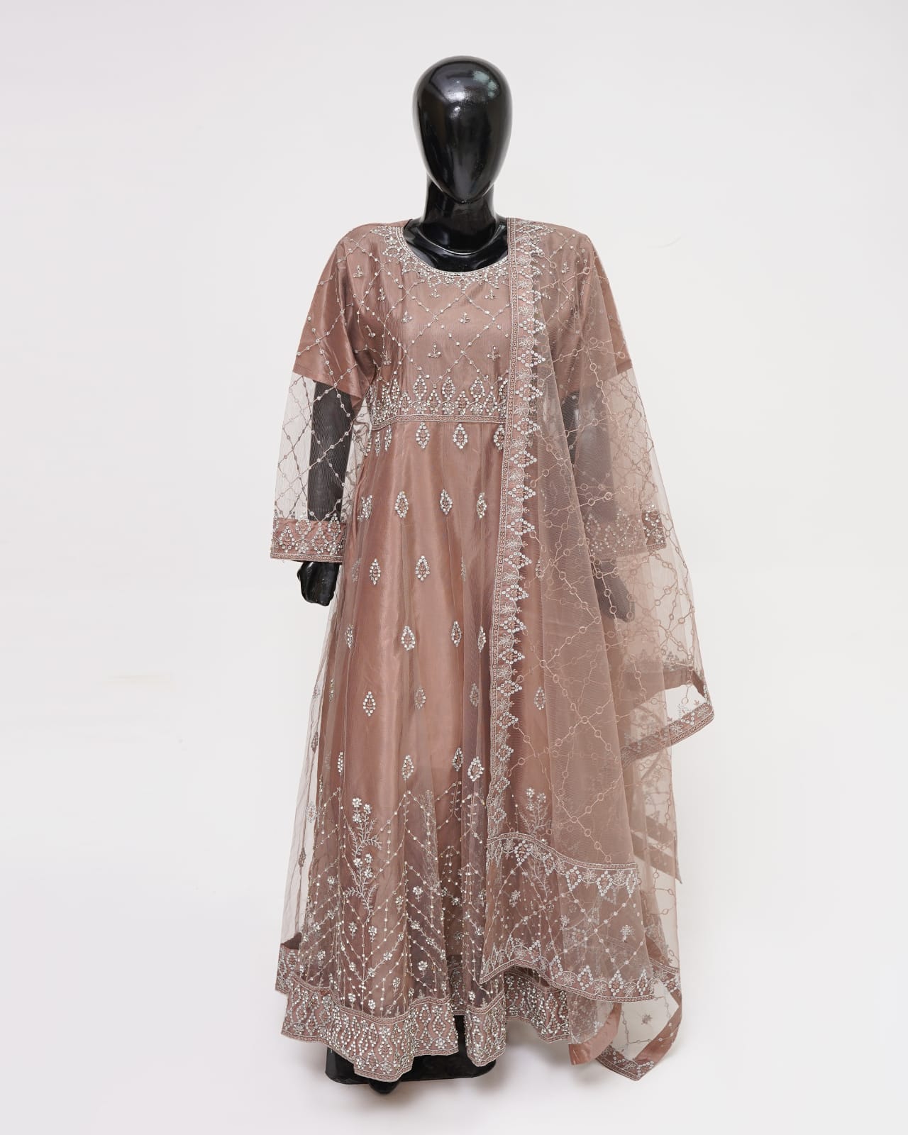 3PC Maxi Net Dupta Chamki Trouser