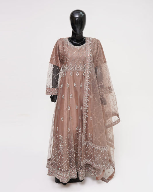 3PC Maxi Net Dupta Chamki Trouser