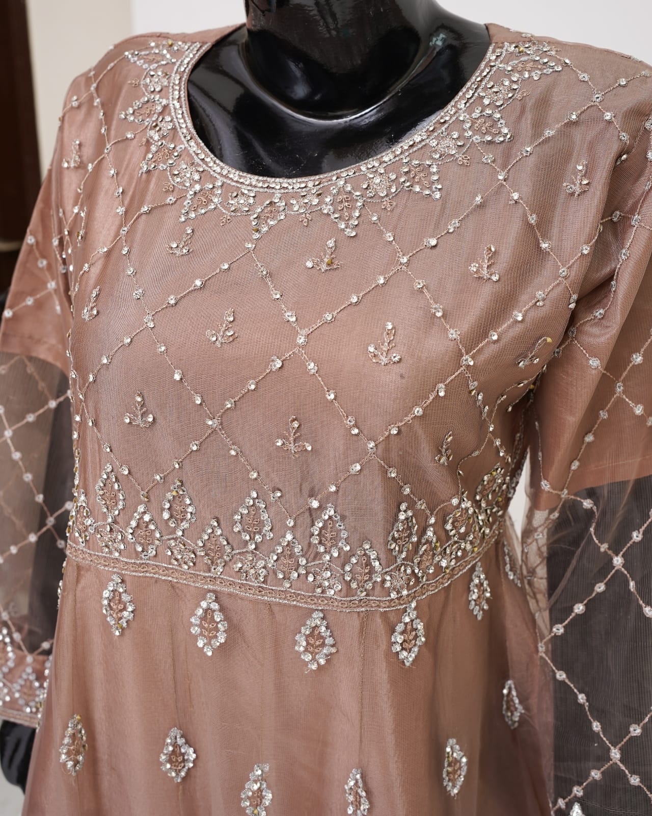 3PC Maxi Net Dupta Chamki Trouser