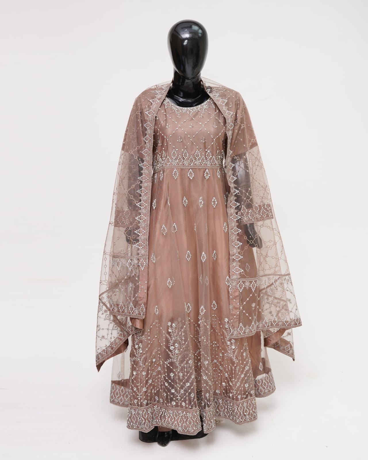 3PC Maxi Net Dupta Chamki Trouser