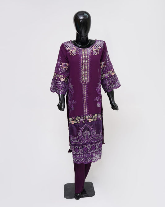 3pc Shafoon Bamber Kamiz Dupta Russian Grip Silk Trouser
