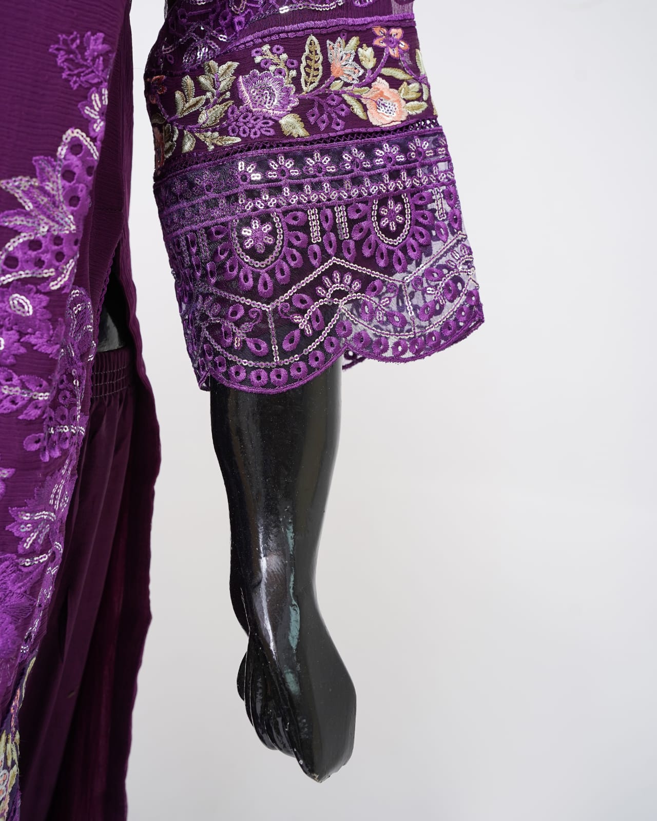 3pc Shafoon Bamber Kamiz Dupta Russian Grip Silk Trouser