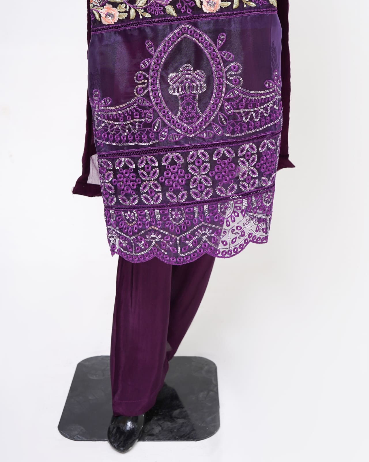 3pc Shafoon Bamber Kamiz Dupta Russian Grip Silk Trouser