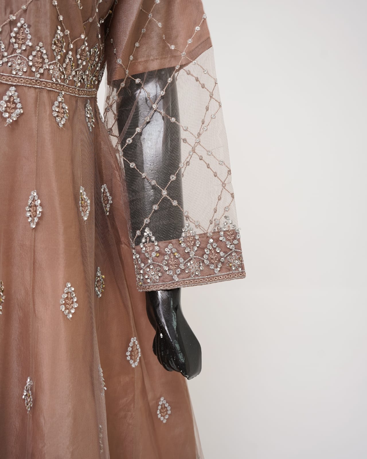 3PC Maxi Net Dupta Chamki Trouser
