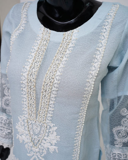 Khaddi Net Kamiz Dupatta Shalwar